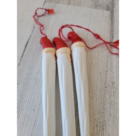 Rustic Twisted Santa Claus face sickle long ornament Xmas set - Picture 6 of 7